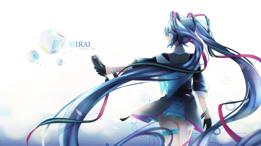 hatsune miku and magical mirai miku (vocaloid and 1 more) drawn by asahi_kuroi