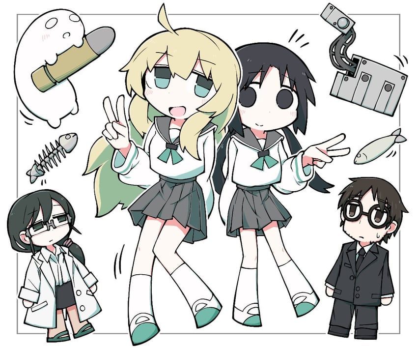 chito, yuuri, nuko, kanazawa, and ishii (shoujo shuumatsu ryokou) drawn by icetipia