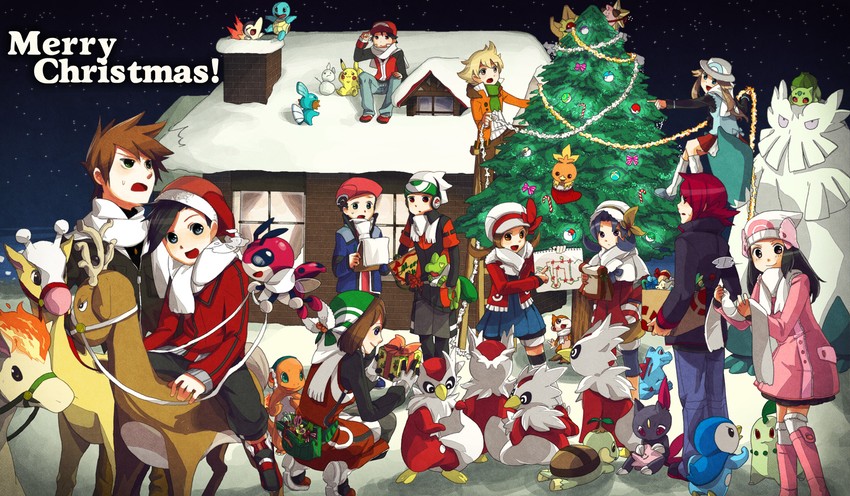 pikachu, dawn, may, red, ethan, and 31 more (pokemon and 8 more) drawn by abe_(f!mixture)