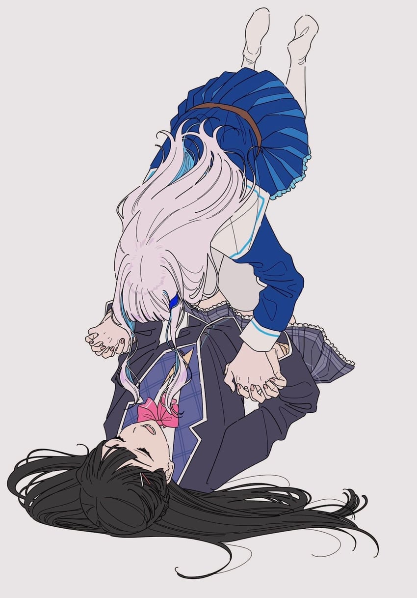 tsukino mito and lize helesta (nijisanji) drawn by kamatama_rom