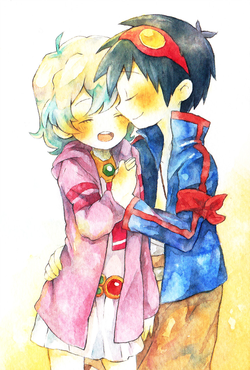 nia teppelin and simon (tengen toppa gurren lagann) drawn by momiji_(lucario)