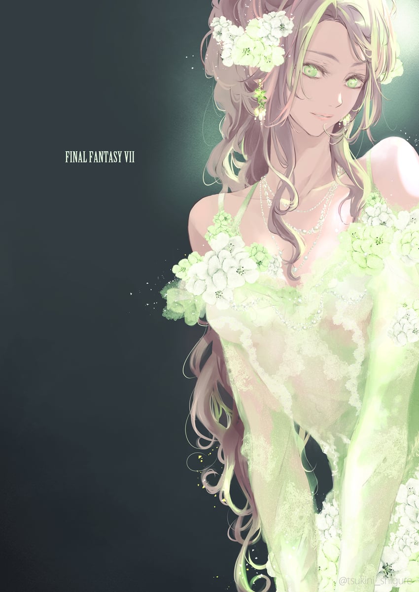 aerith gainsborough (final fantasy and 1 more) drawn by tsukini_shigure