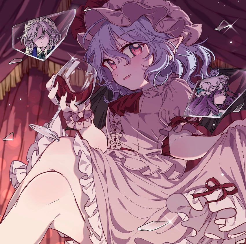 remilia scarlet, izayoi sakuya, and patchouli knowledge (touhou) drawn by satomachi