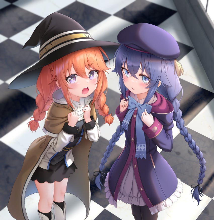 roxy migurdia, yuni, and kohara konomi (princess connect! and 1 more) drawn by cementite