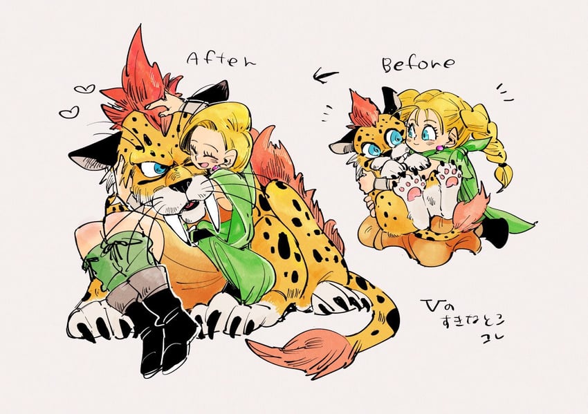 bianca, borongo, and great sabrecub (dragon quest and 1 more) drawn by nemushadai