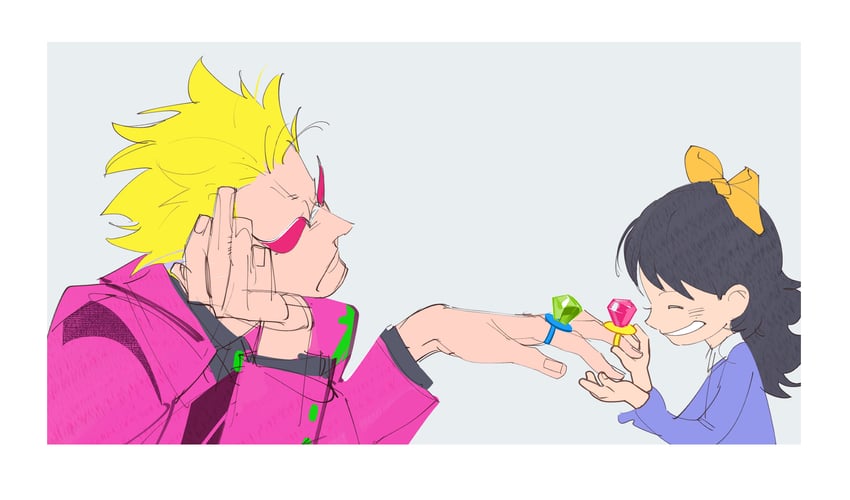 donquixote doflamingo and baby 5 (one piece) drawn by tobu_(bilibil)