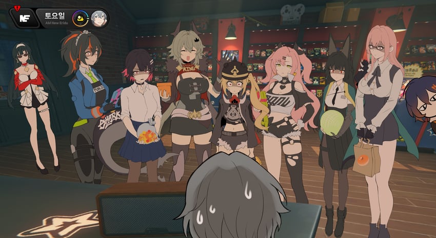 ellen joe, hoshimi miyabi, belle, wise, nicole demara, and 5 more (zenless zone zero and 2 more) drawn by hodududu
