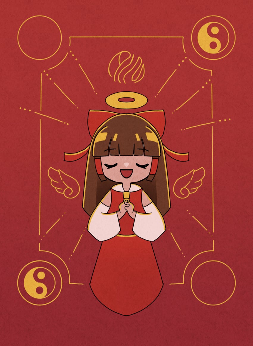 hakurei reimu and yamasaka aimi (touhou and 1 more) drawn by ageboucho