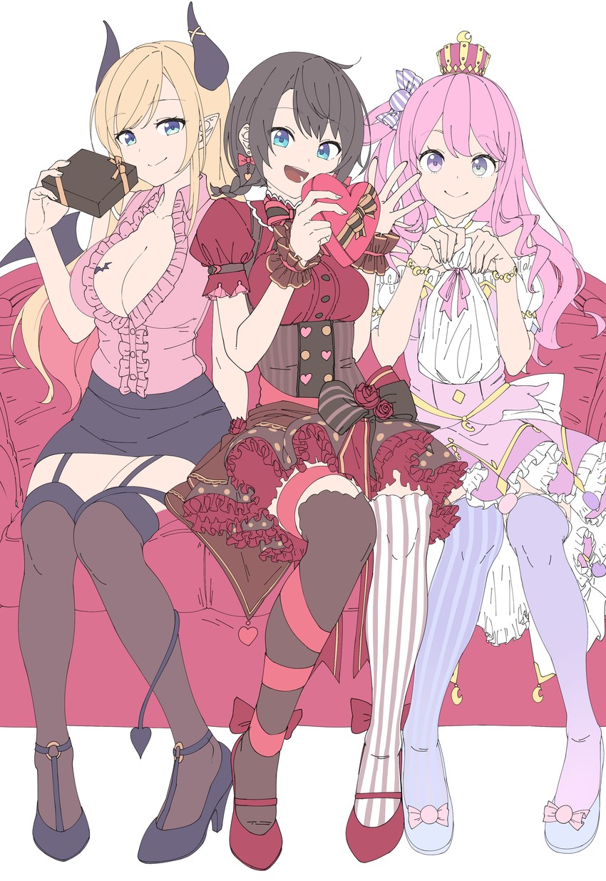 oozora subaru, himemori luna, and yuzuki choco (hololive) drawn by shinomu_(cinomoon)
