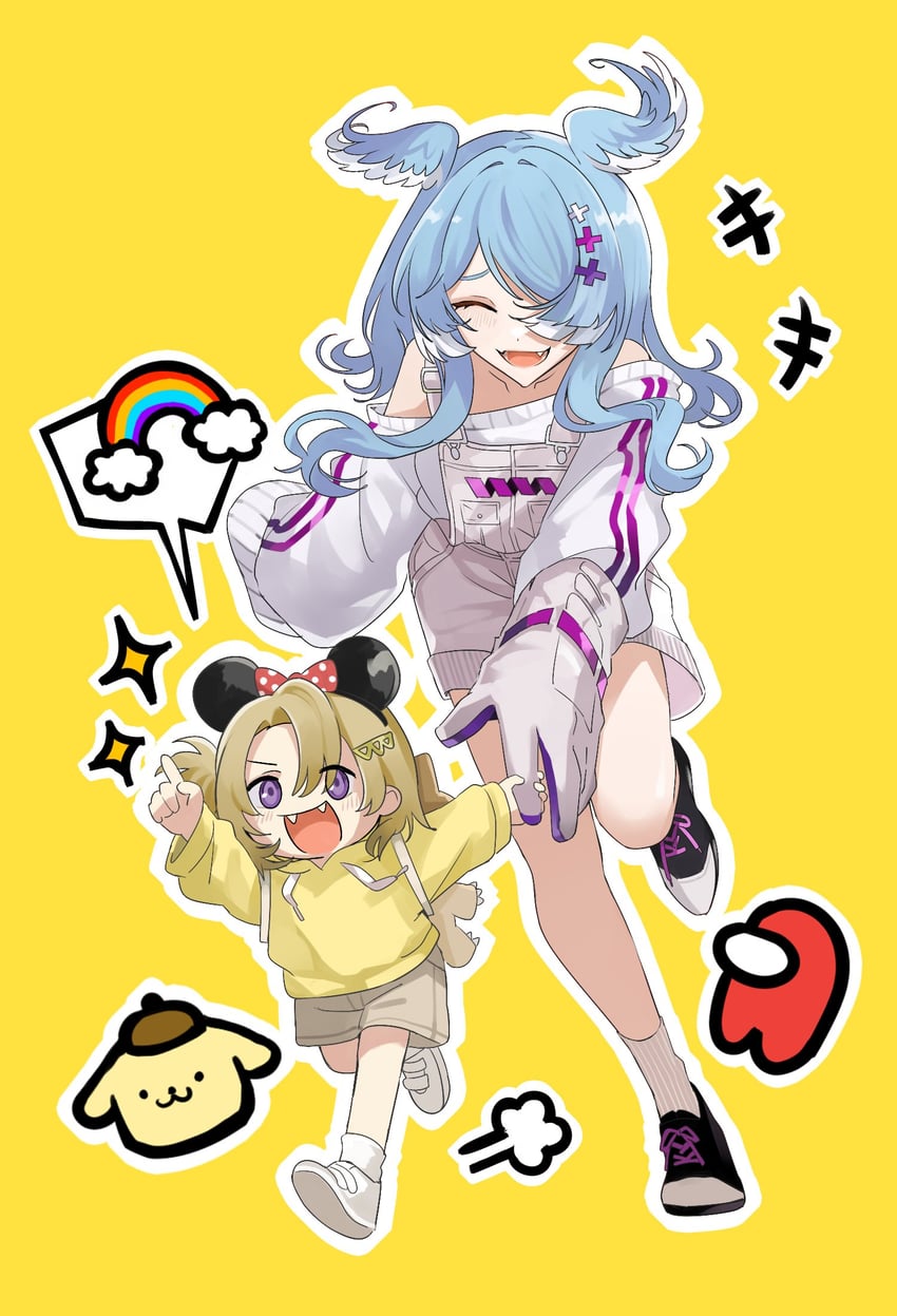 elira pendora, crewmate, luca kaneshiro, pompompurin, and red (nijisanji and 4 more) drawn by curry_ytd