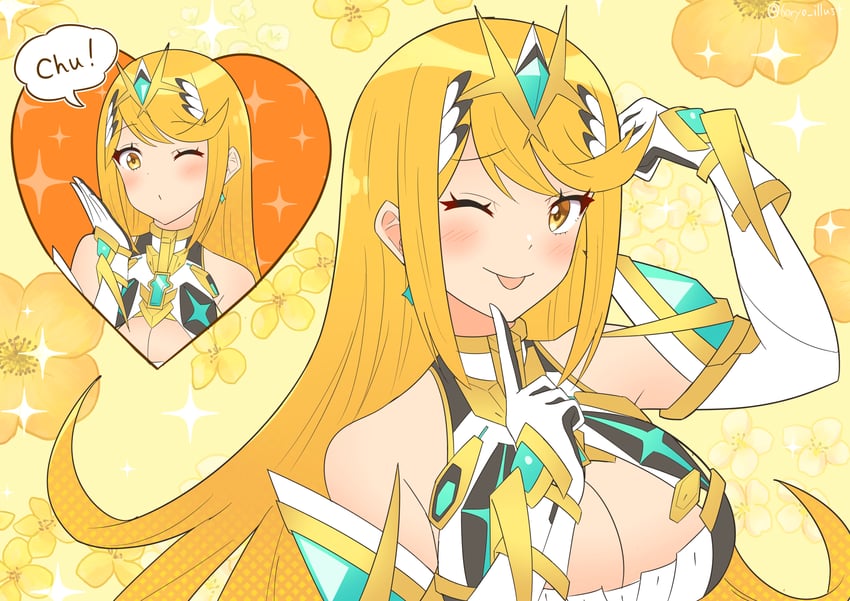 mythra (xenoblade chronicles and 2 more) drawn by ryochan96154