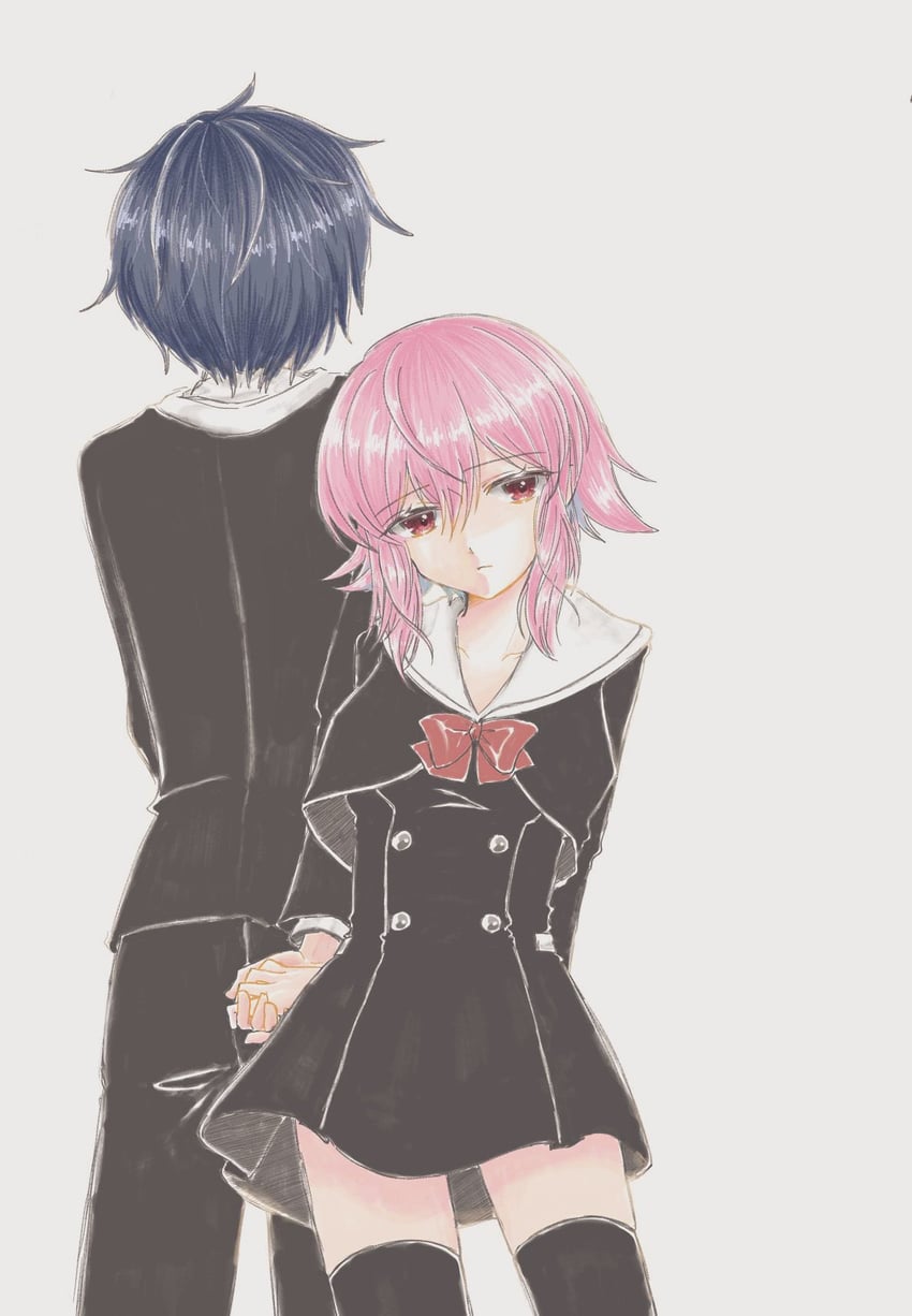 onoe serika and miyashiro takuru (chaos;child) drawn by 70lio