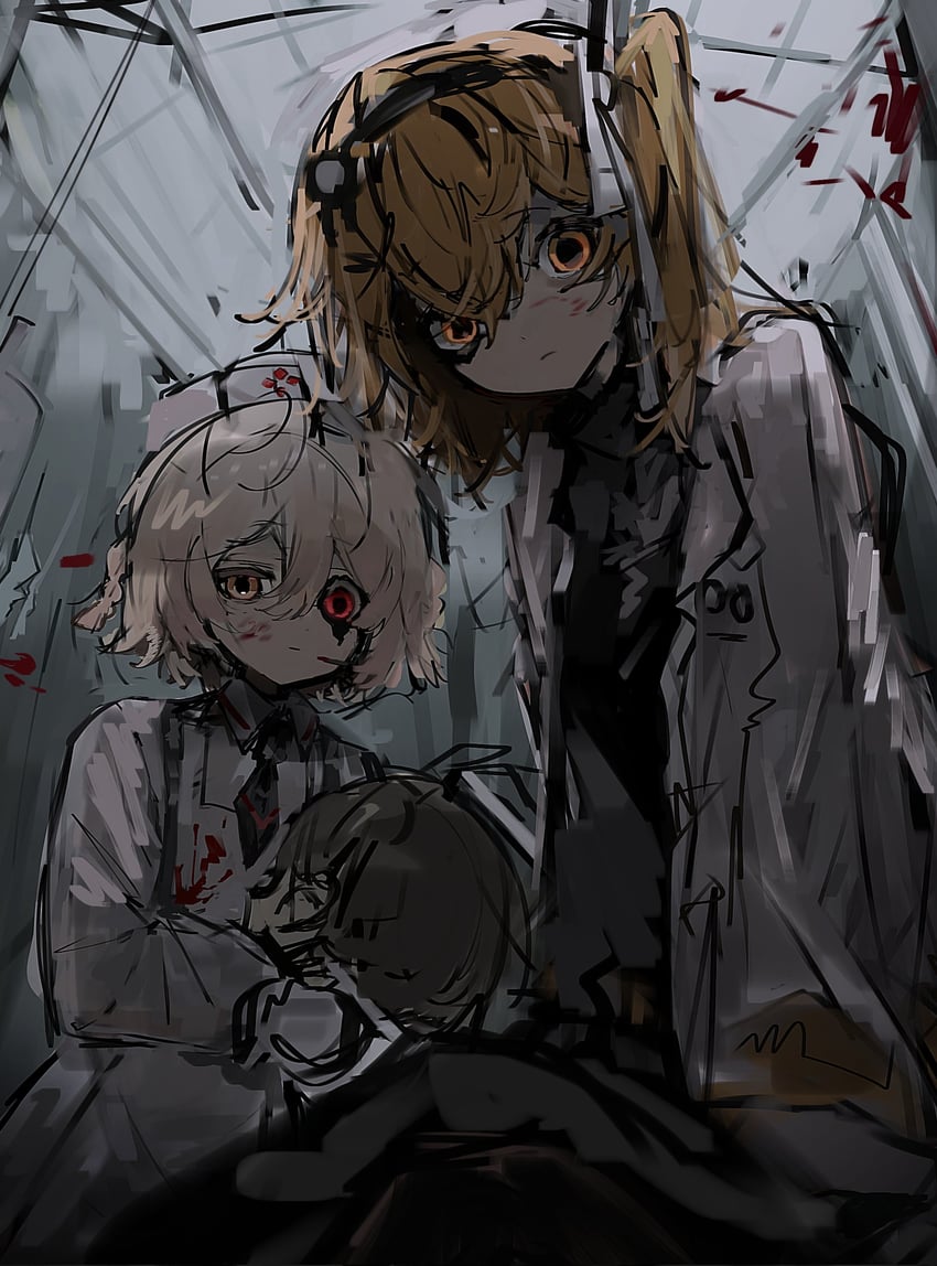 adachi rei and nurse robot type t (utau and 1 more) drawn by dangogirl35