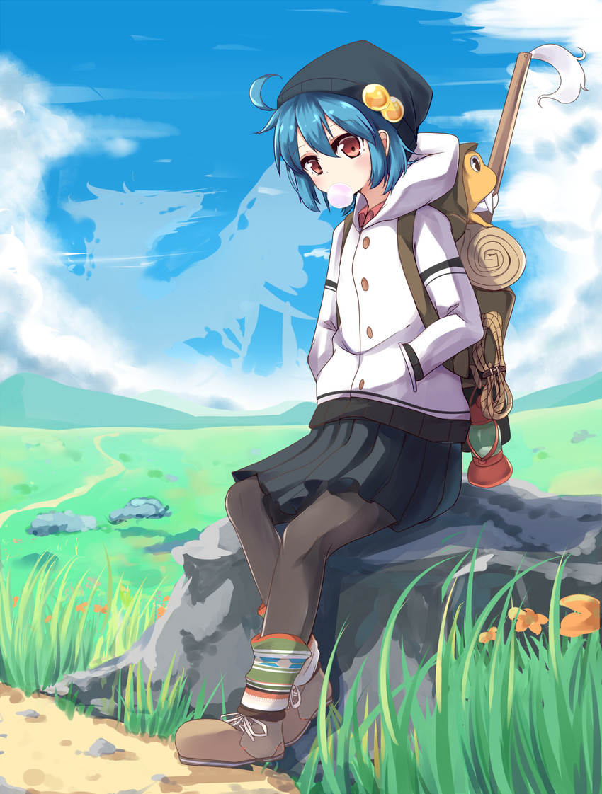 hinanawi tenshi (touhou and 1 more) drawn by soramuko