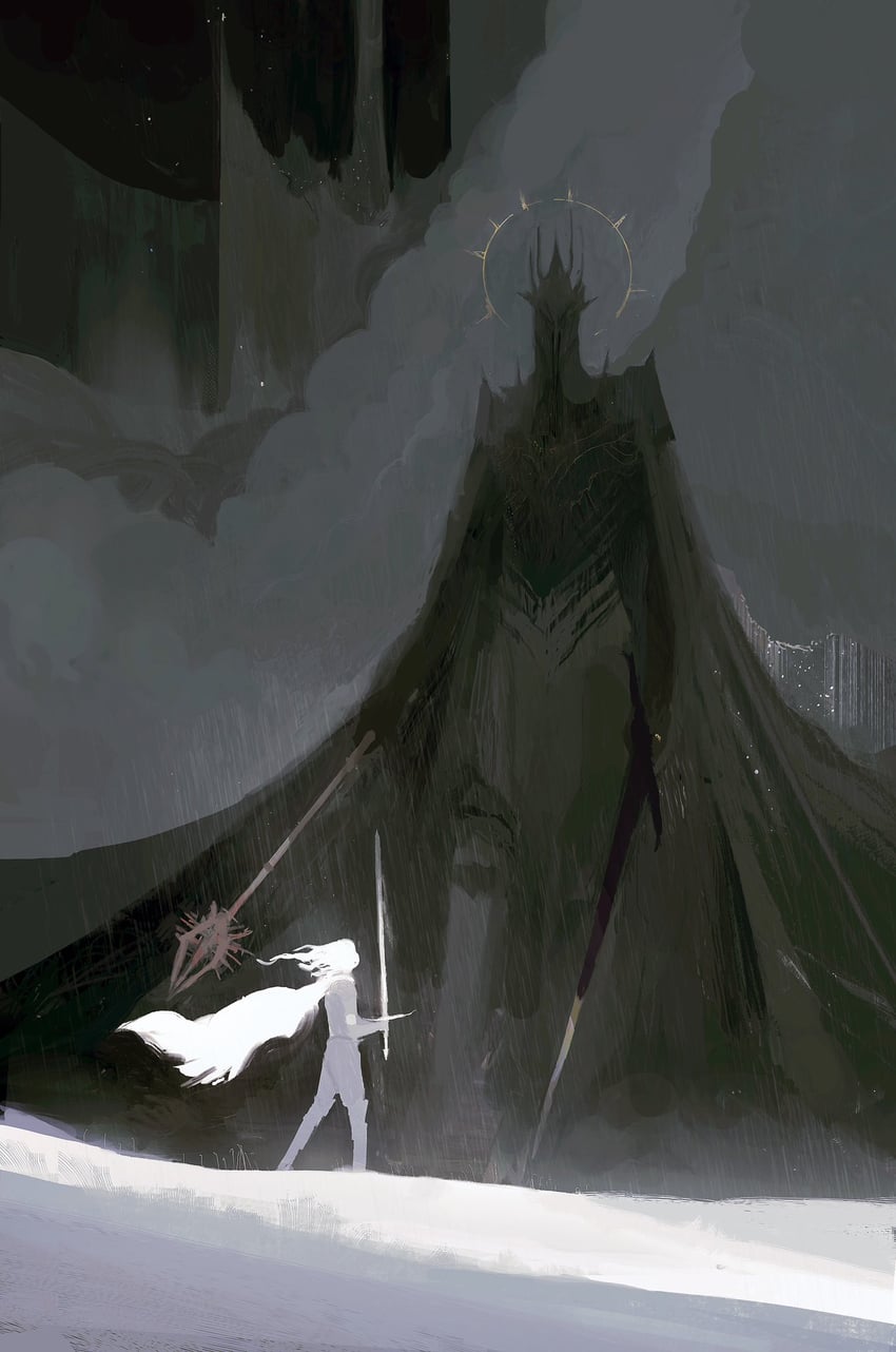 sauron and isildur (tolkien's legendarium and 1 more) drawn by ahad