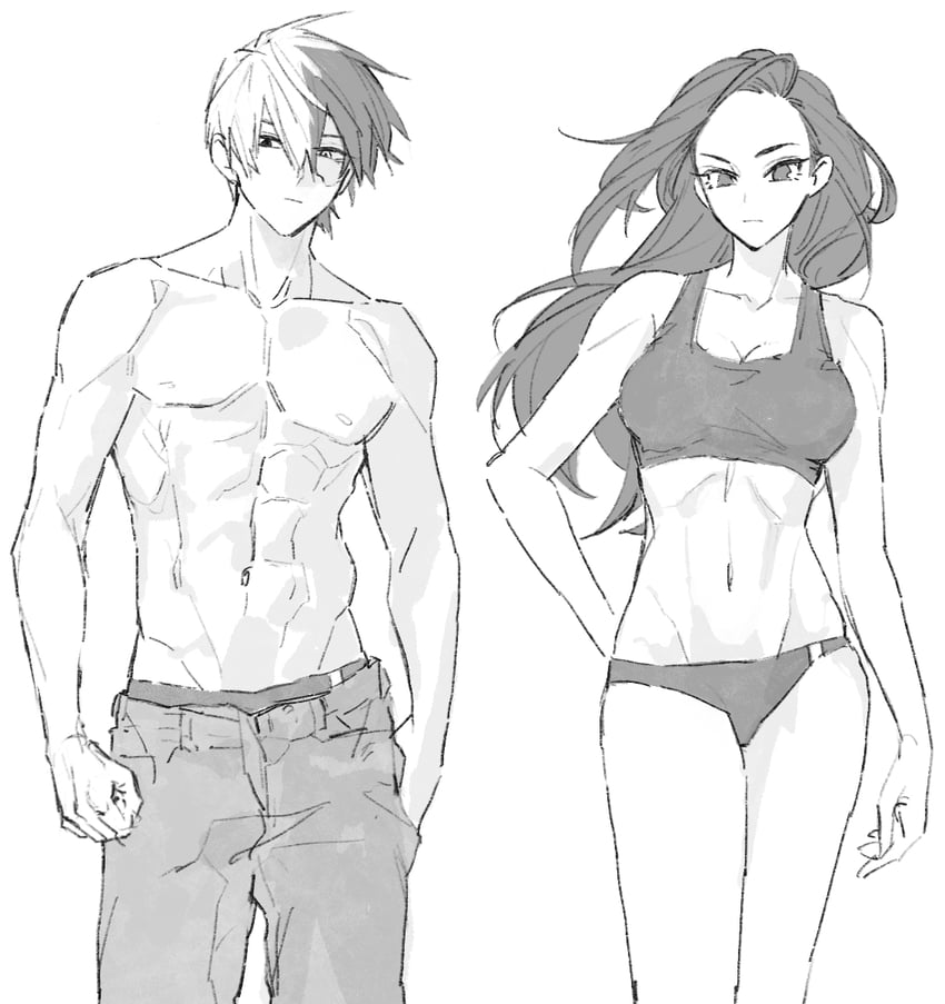 todoroki shoto and yaoyorozu momo (boku no hero academia) drawn by honwaka_zz