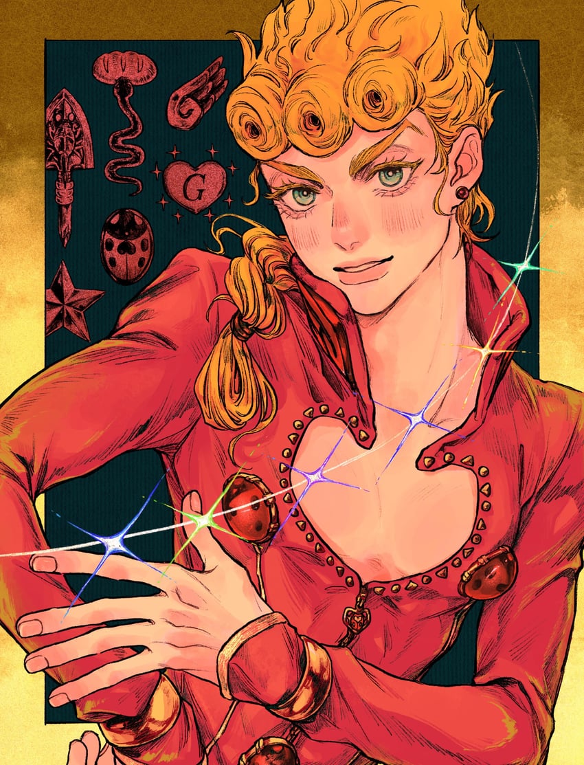 giorno giovanna (jojo no kimyou na bouken and 1 more) drawn by okokoroxjj