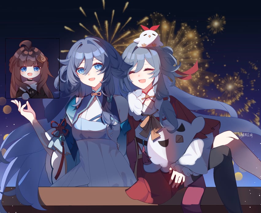 fu hua, herrscher of sentience, jingwei, and book of fuxi (honkai and 1 more) drawn by liuying13123