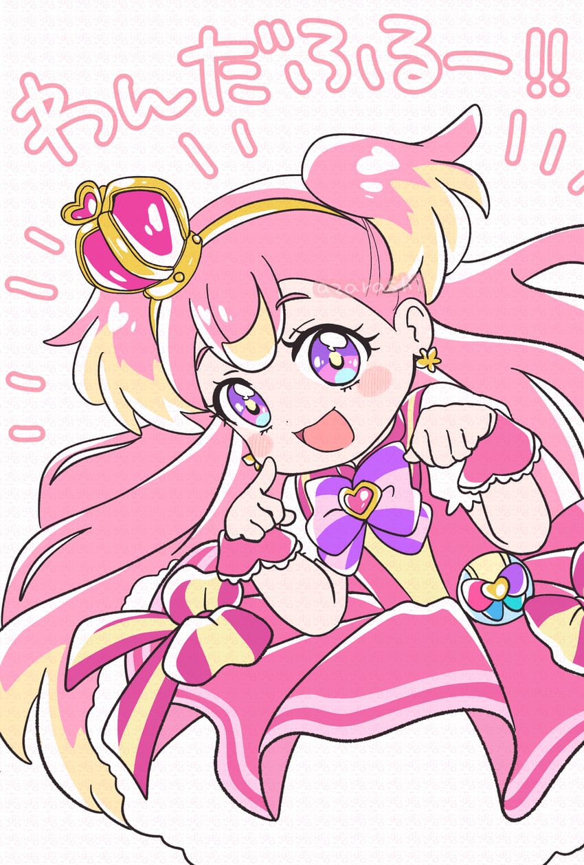 inukai komugi and cure wonderful (precure and 1 more) drawn by azarashi-sensei