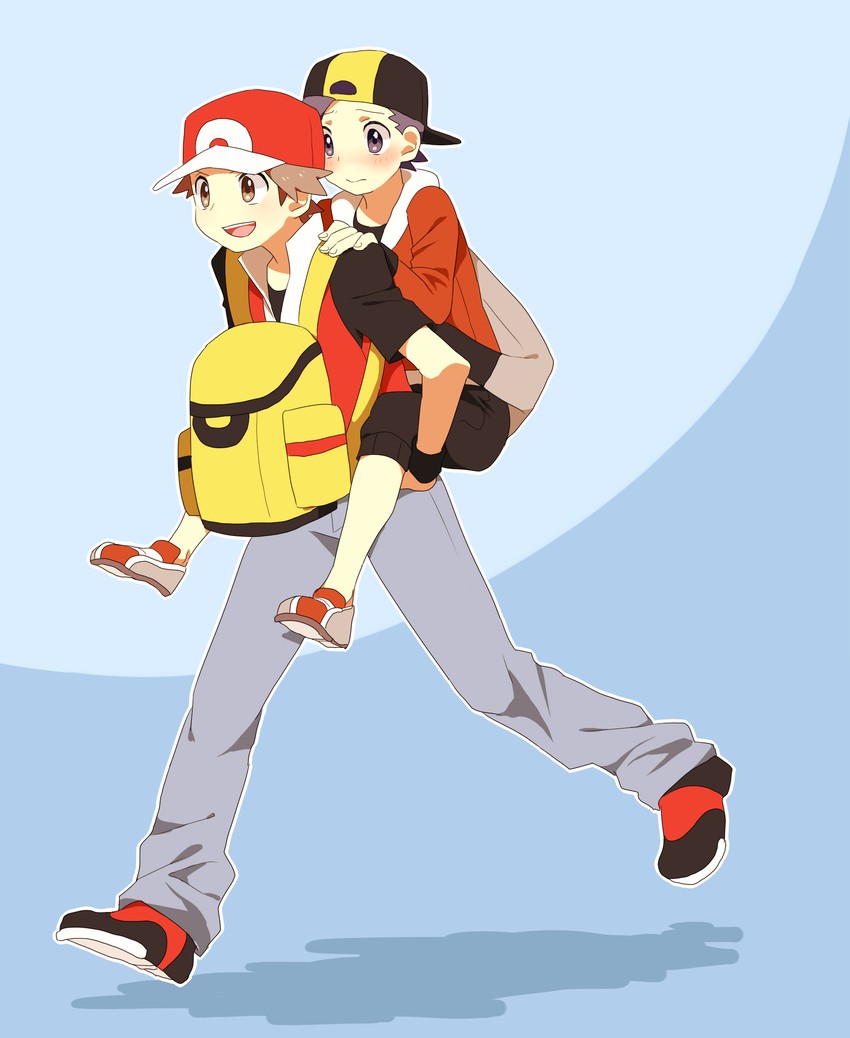 red and ethan (pokemon and 2 more) drawn by pumpkinpan
