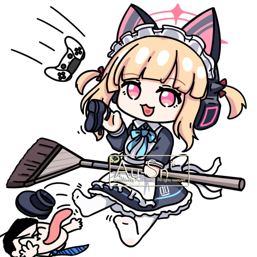 sensei, doodle sensei, and momoi (blue archive) drawn by yimaxue