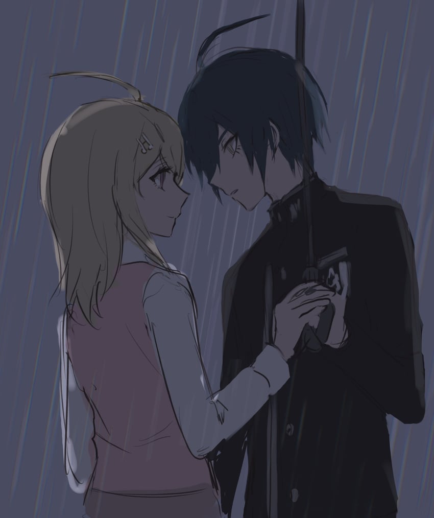 saihara shuichi and akamatsu kaede (danganronpa and 1 more) drawn by fu_ga_(vivi912912)