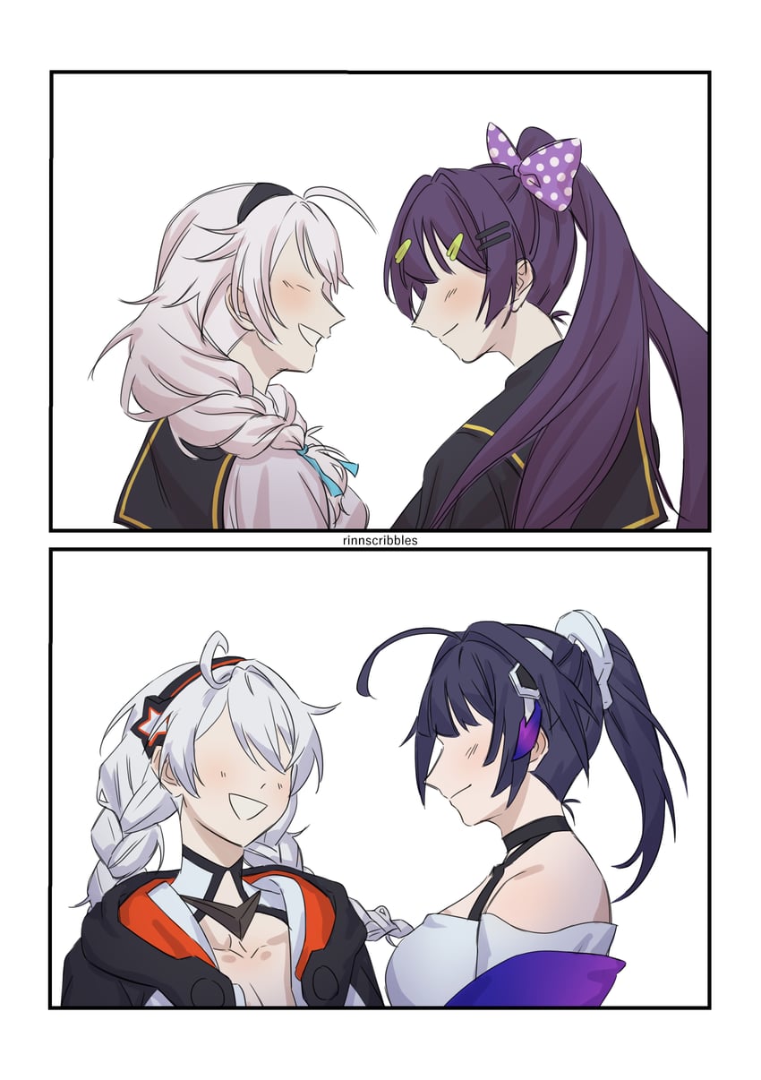 kiana kaslana and raiden mei (honkai and 2 more) drawn by r1nnscribbles