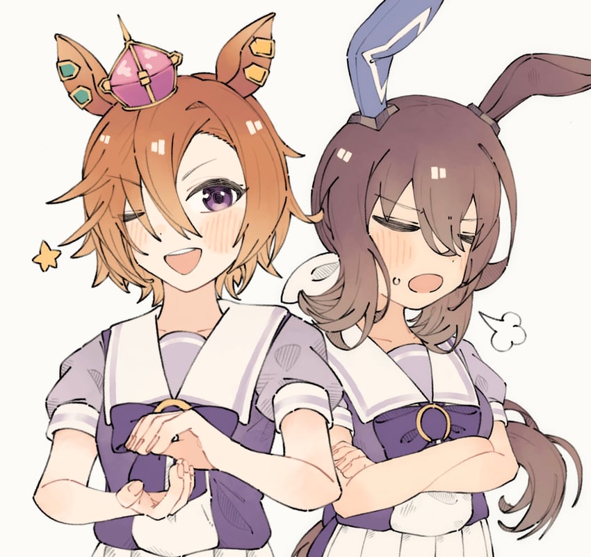 admire vega and t.m. opera o (umamusume) drawn by onibi_(demonsfireonibi)