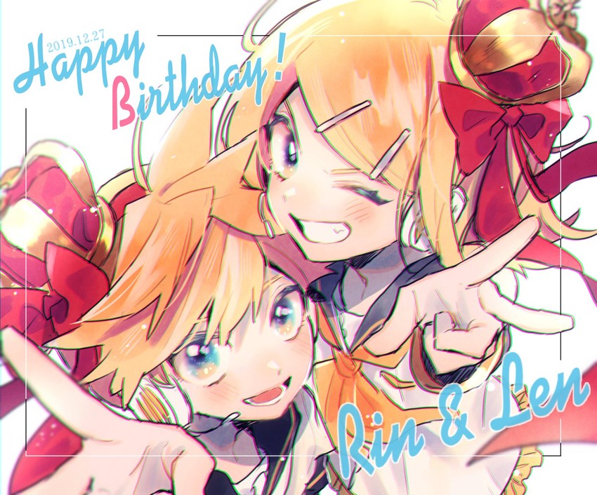 kagamine rin and kagamine len (vocaloid) drawn by kouhara_yuyu