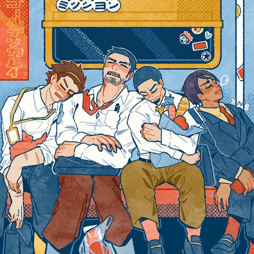 sugimoto saichi, tanigaki genjirou, tsukishima hajime, and koito otonoshin (golden kamuy) drawn by wrwtnb