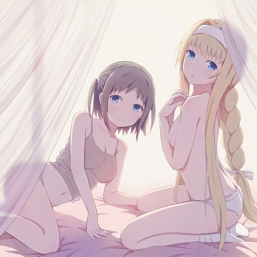 alice zuberg and ronye arabel (sword art online and 1 more) drawn by asou_(asabu202)