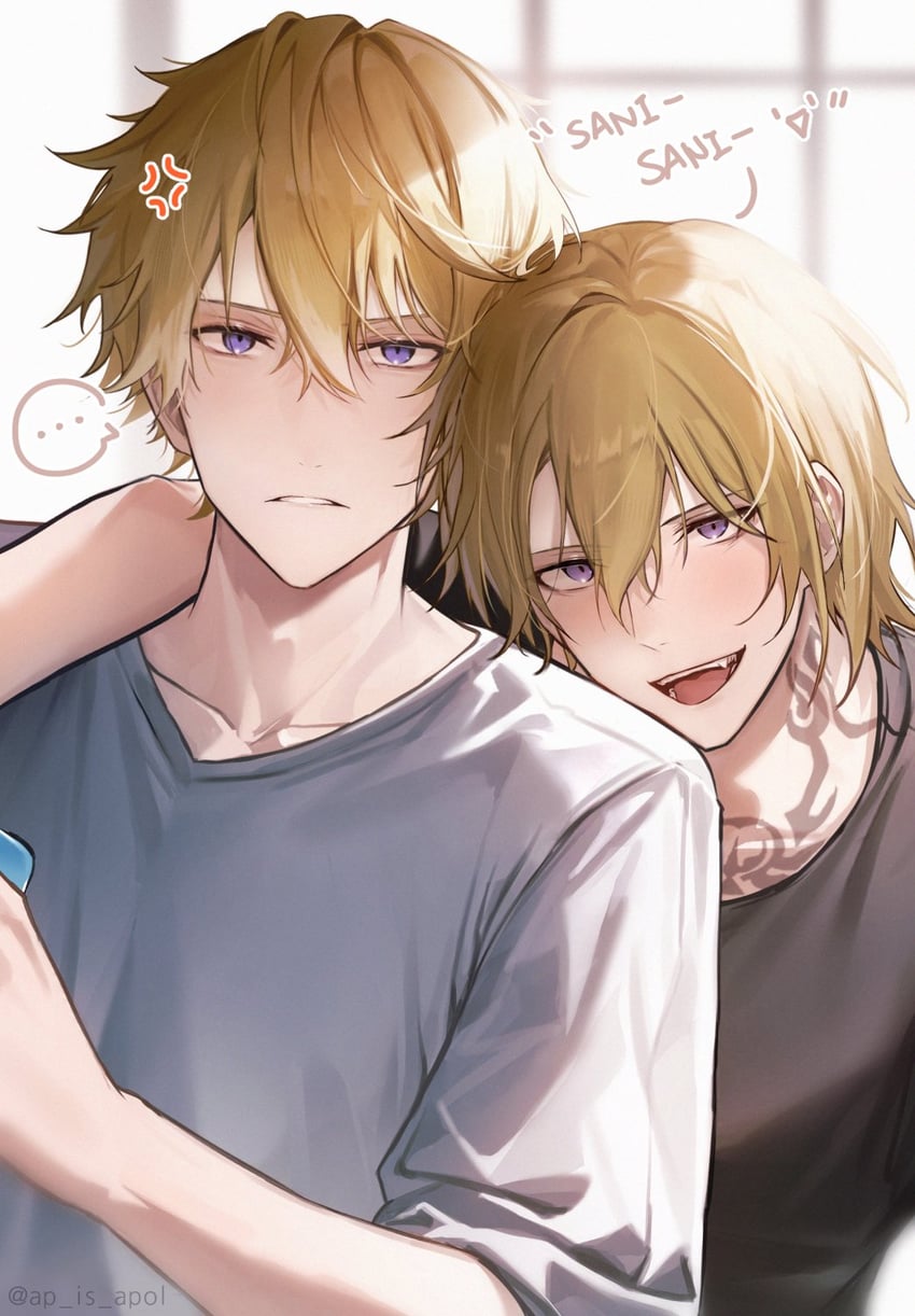 luca kaneshiro and sonny brisko (nijisanji and 1 more) drawn by apol_(ap_is_apol)