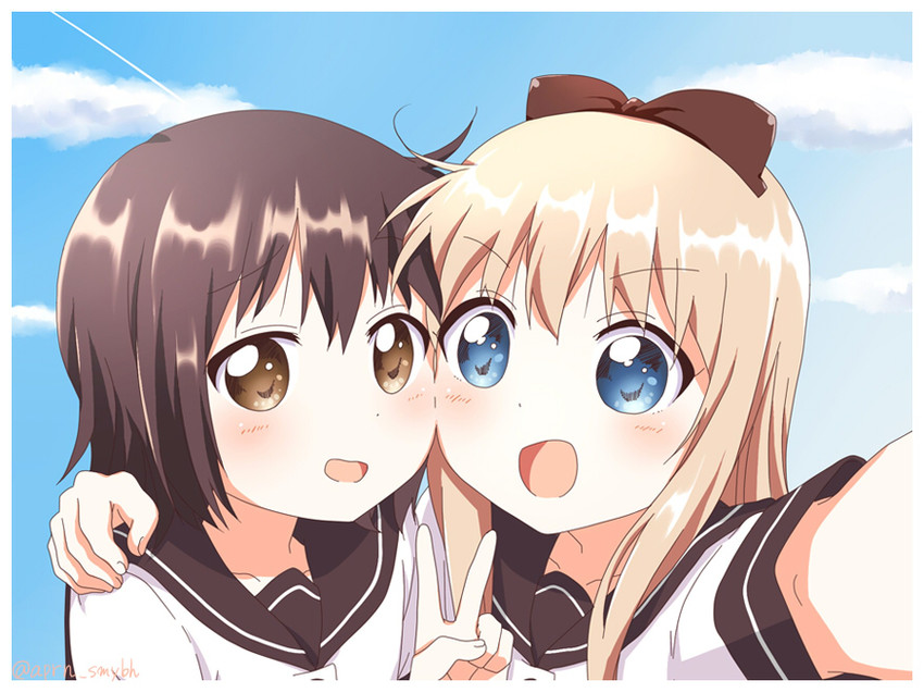 toshinou kyouko and funami yui (yuruyuri) drawn by ren_kon
