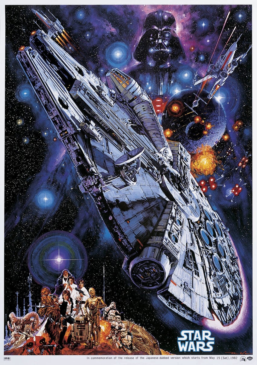 darth vader, princess leia, obi-wan kenobi, luke skywalker, r2-d2, and 3 more (star wars and 1 more) drawn by ourai_noriyoshi