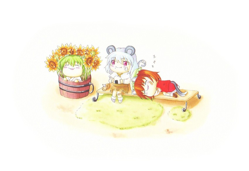 chen, nazrin, and kisume (touhou) drawn by azusa_nigou_(eida2009)