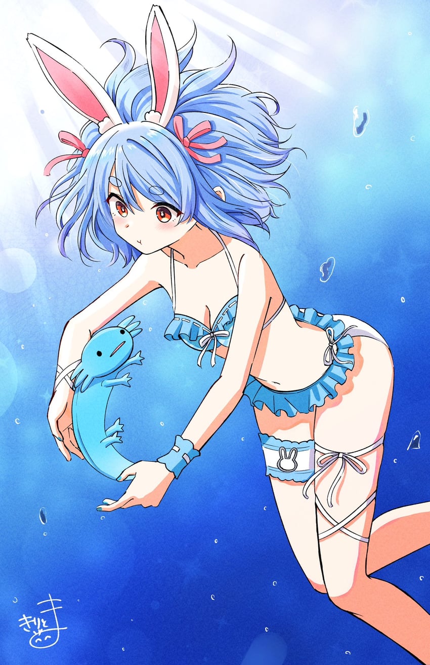 usada pekora (hololive and 1 more) drawn by kiritoma