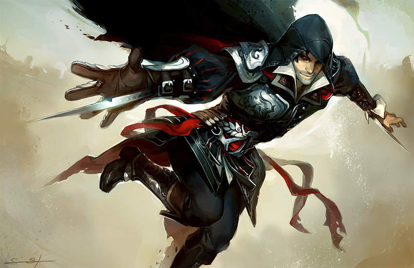 ezio auditore da firenze (assassin's creed and 1 more) drawn by sarah_stone