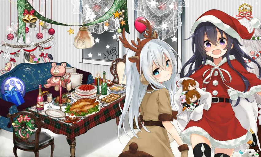 hibiki, inazuma, ikazuchi, akatsuki, northern ocean princess, and 1 more (kantai collection and 1 more) drawn by azuuru