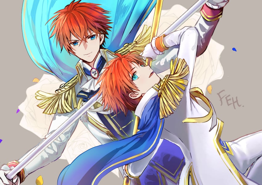 roy and eliwood (fire emblem and 3 more) drawn by shoochiku_bai