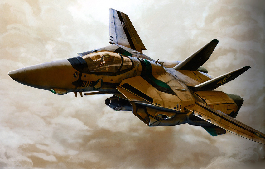 vf-1, vf-1a, and kakizaki hayao (macross and 2 more) drawn by tenjin_hidetaka