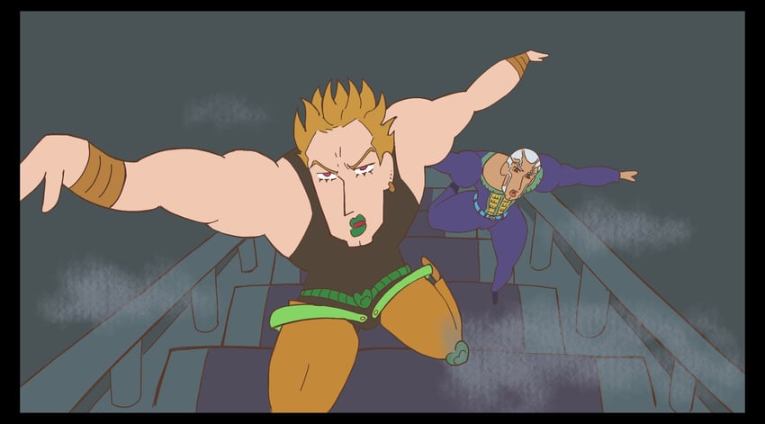 dio brando and enrico pucci (jojo no kimyou na bouken and 4 more) drawn by mikan00sei