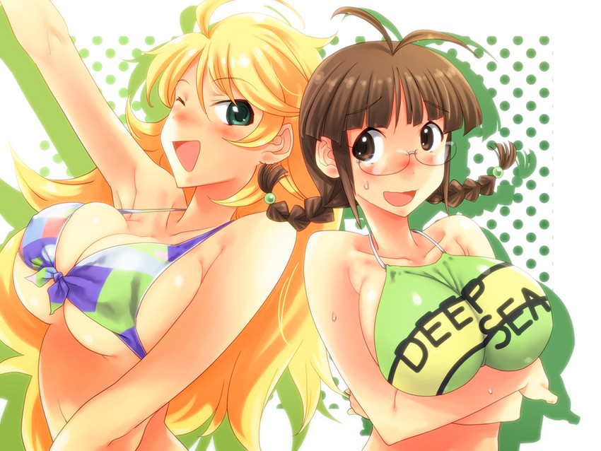 hoshii miki and akizuki ritsuko (idolmaster) drawn by fuyube_rion