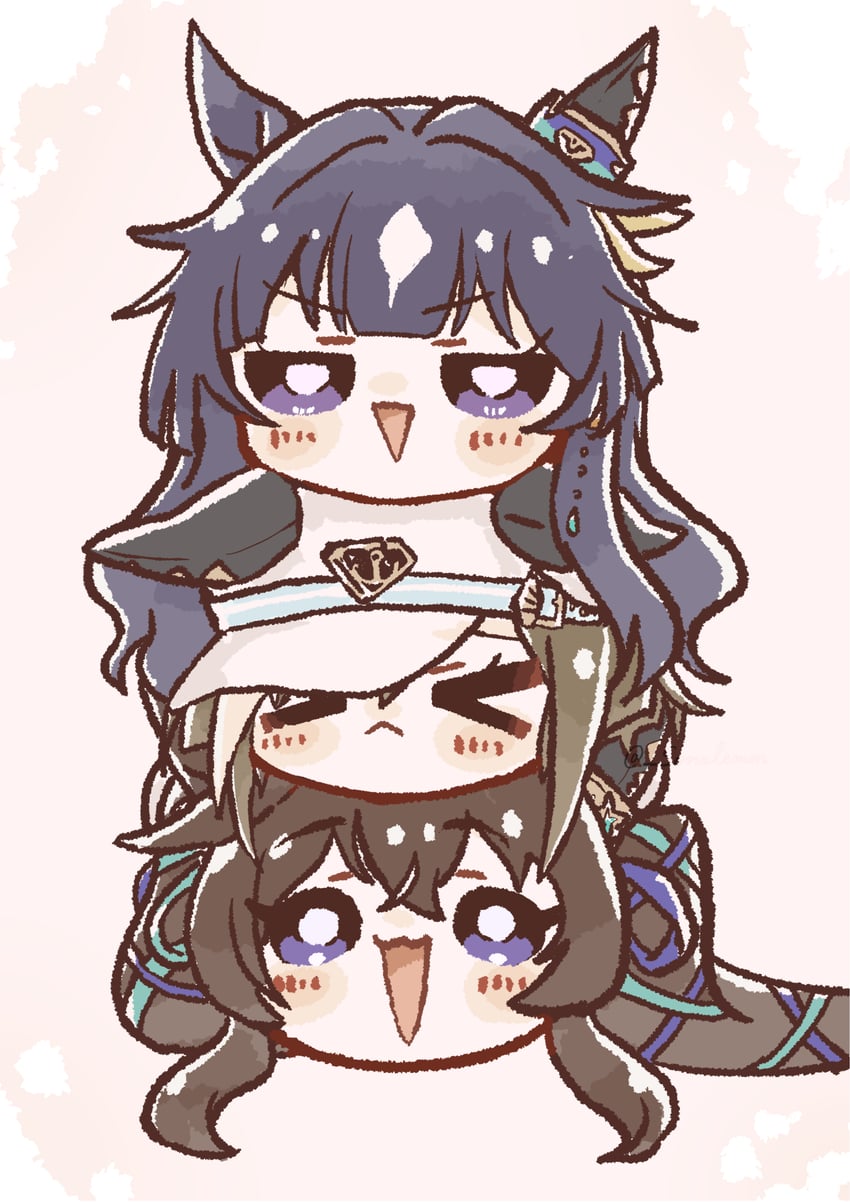 cheval grand, verxina, and vivlos (umamusume) drawn by izu_lemon