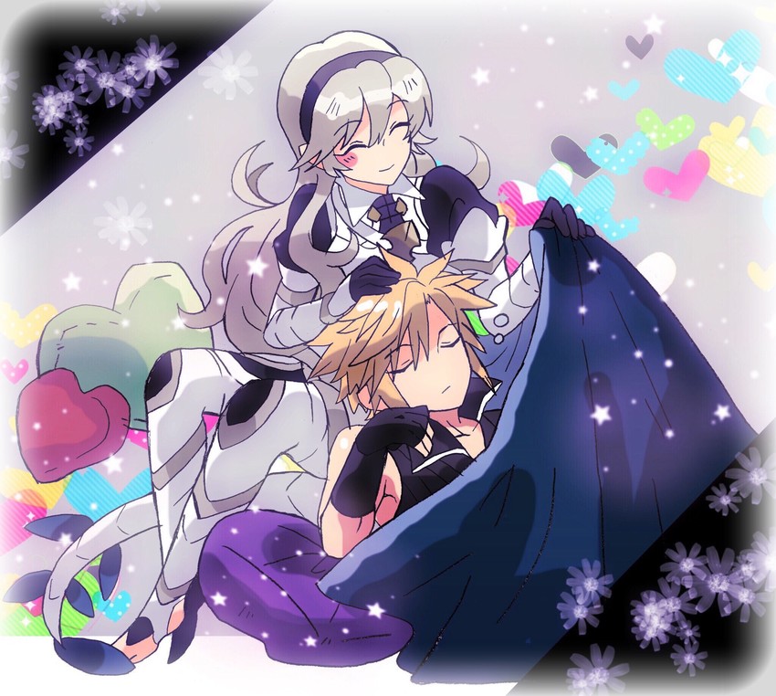 cloud strife and female corrin (fire emblem and 5 more) drawn by kiriya_(552260)