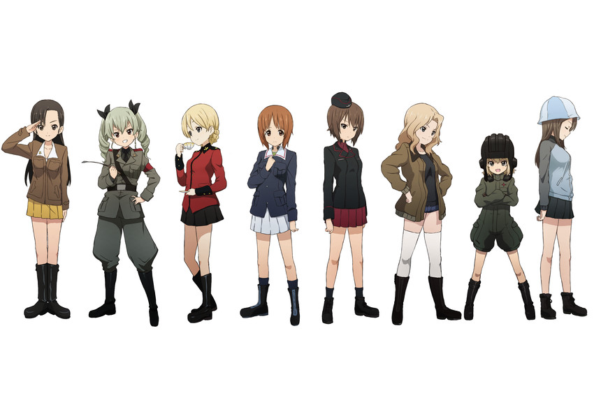 nishizumi miho, darjeeling, nishizumi maho, anchovy, kay, and 3 more (girls und panzer) drawn by kicchi_(tmgk)