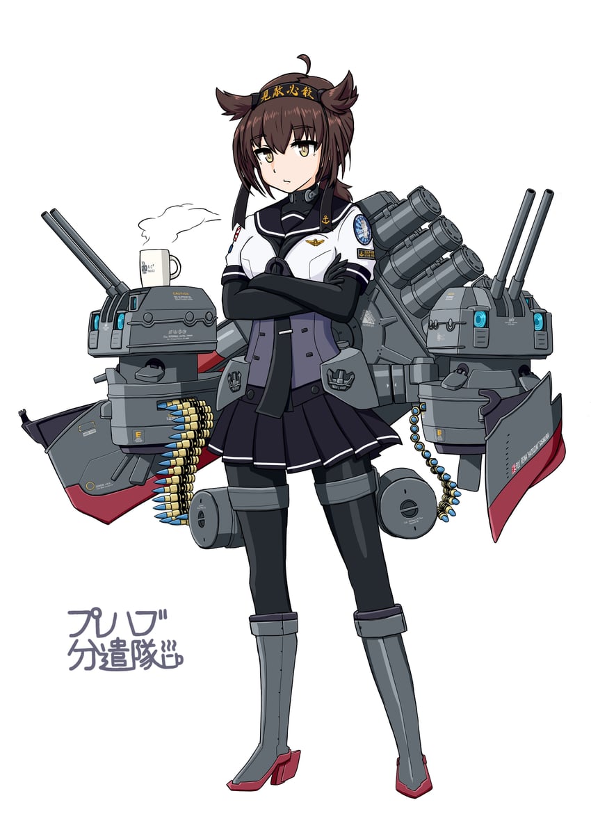 hatsuzuki and chou-10cm-hou-chan (kantai collection) drawn by samusara