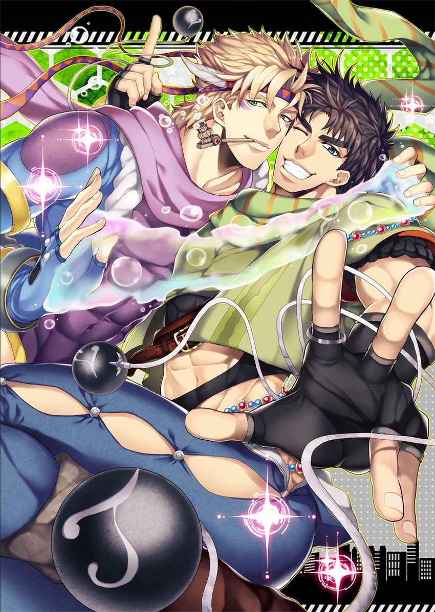 joseph joestar and caesar anthonio zeppeli (jojo no kimyou na bouken and 1 more) drawn by shiron_(shiro_n)