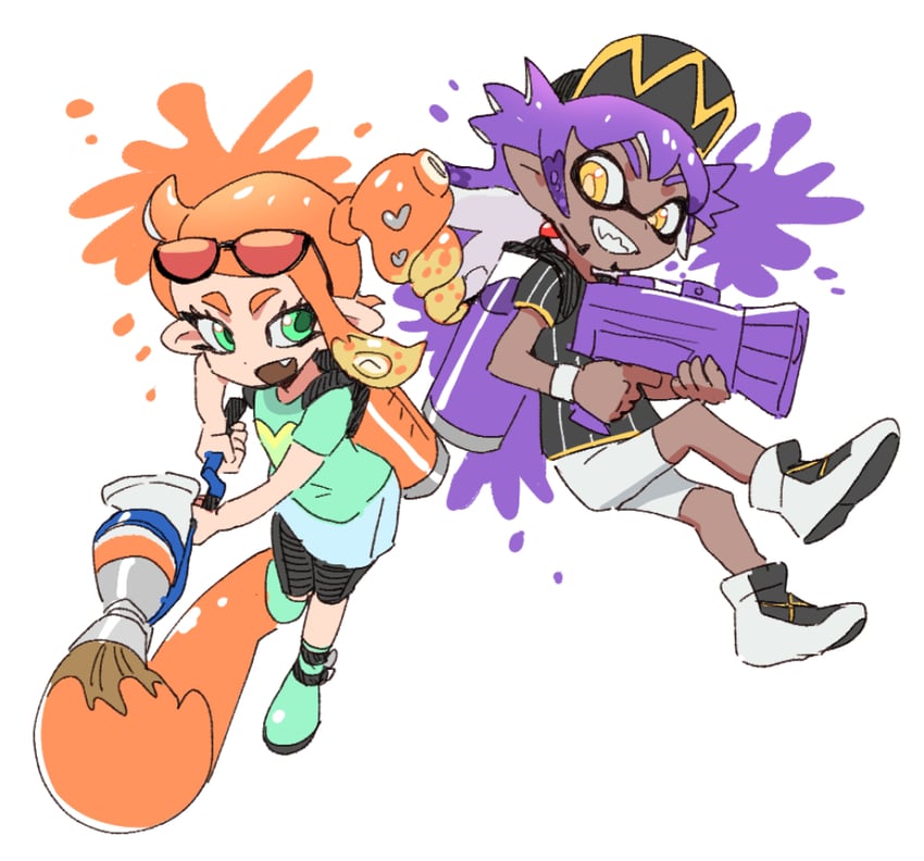 inkling player character, inkling girl, leon, inkling boy, and sonia (pokemon and 2 more) drawn by dede_(qwea_00000)