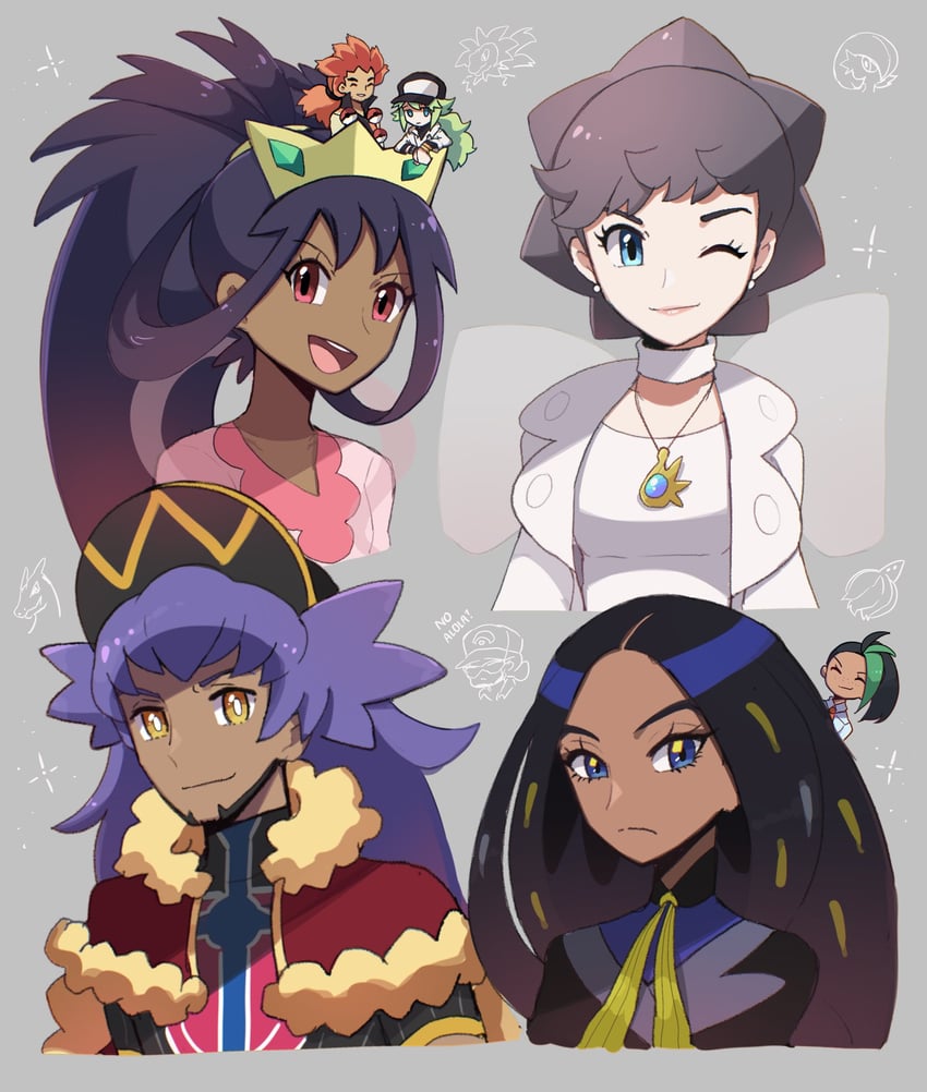 gardevoir, leon, charizard, n, nemona, and 7 more (pokemon and 6 more) drawn by touyarokii
