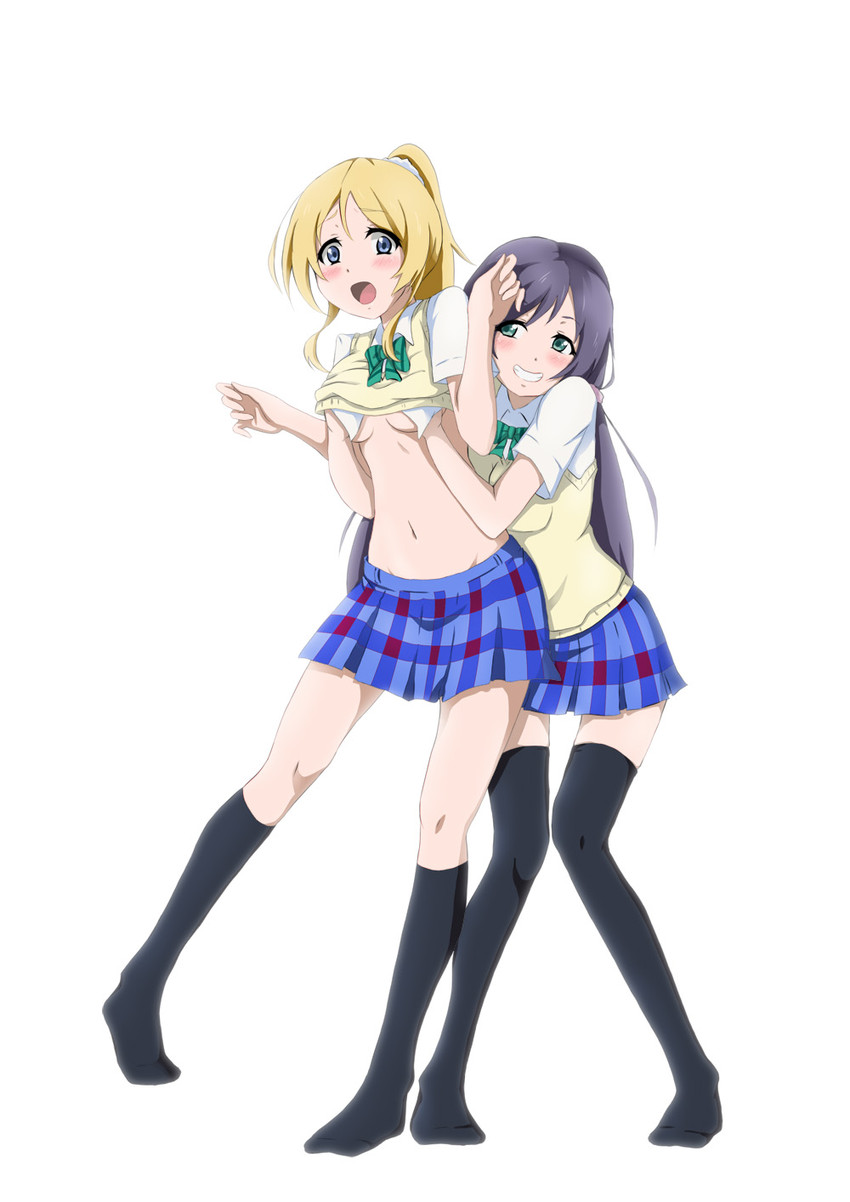 tojo nozomi and ayase eli (love live! and 1 more) drawn by ippachi